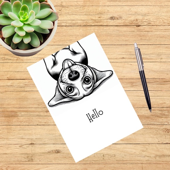 Whimsical Beagle Blank Notecards with Peel and Stick Envelopes - Picture 3 of 11